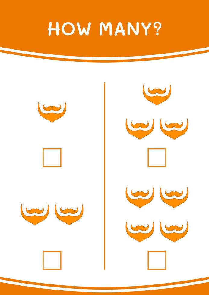 How many of Leprechaun beard, game for children. Vector illustration, printable worksheet