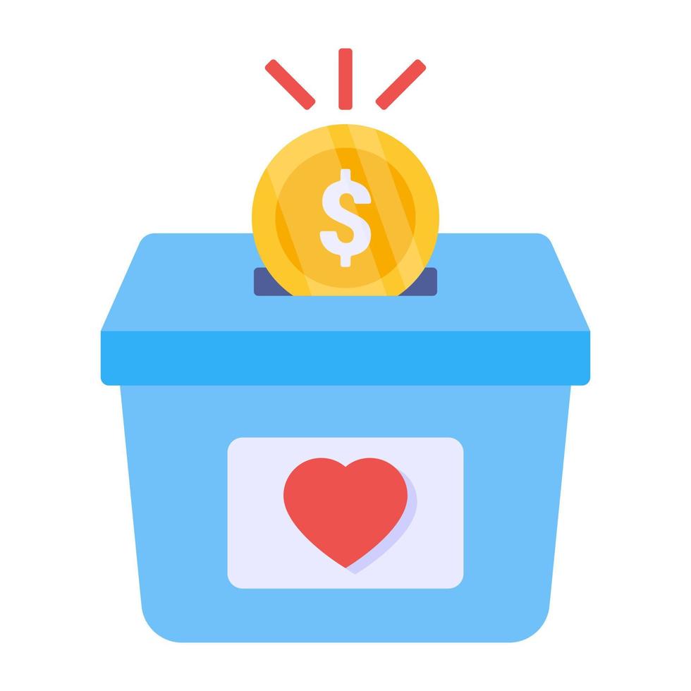 An editable design icon of money box vector
