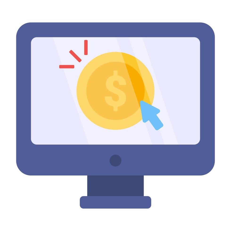 Conceptual flat design icon of pay per click vector