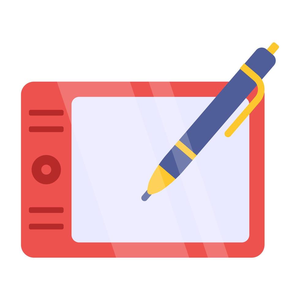 Editable flat design vector of graphic tablet