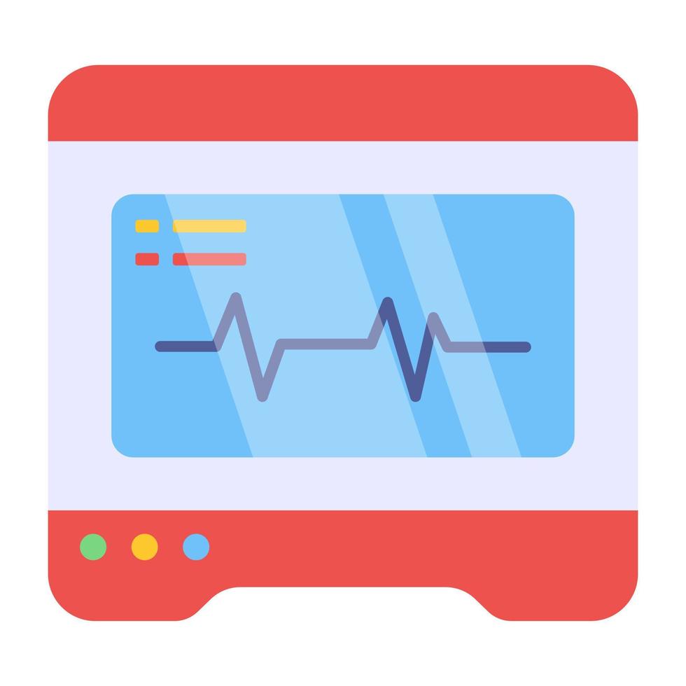 un icono de diseño único del monitor de ecg vector