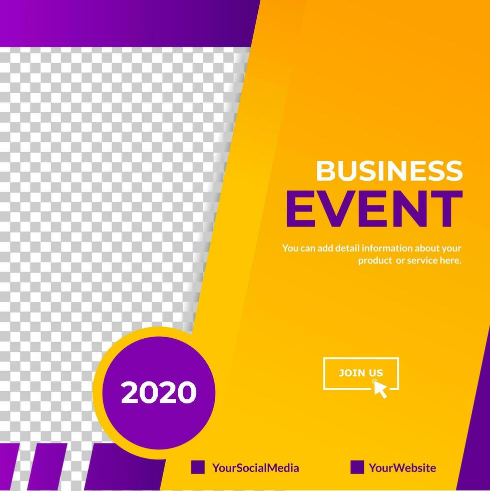 Business event social media post template vector