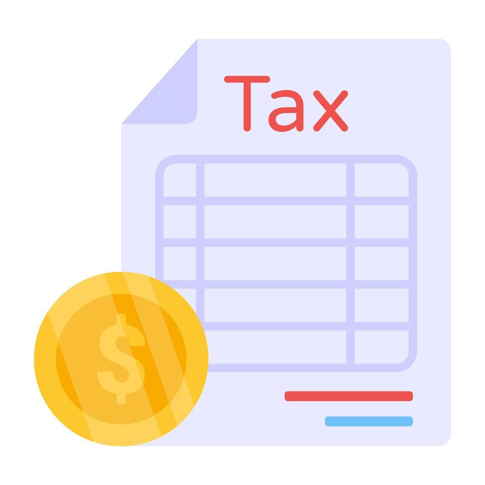 Colorful design icon of tax paper vector