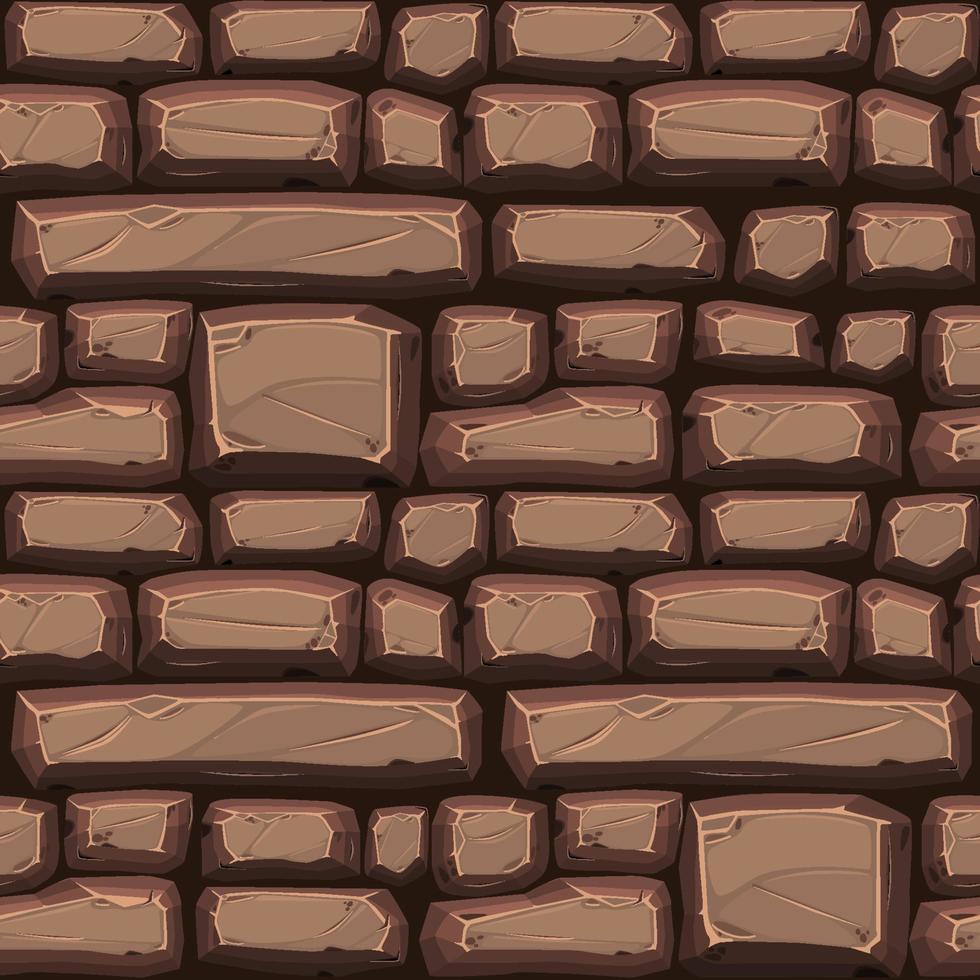 Cobblestone seamless background, colored pattern of paving stones for wallpaper. Vector illustration rock backdrop texture for game graphic design.