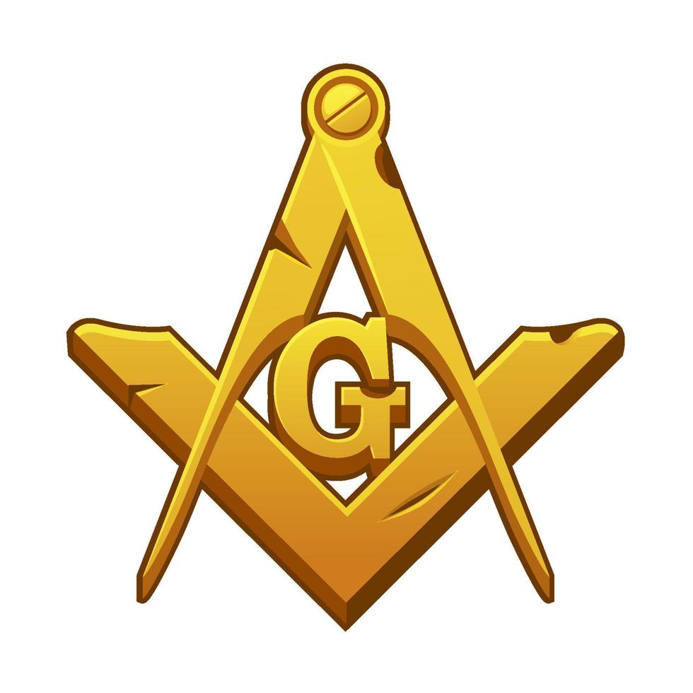 Masonic square and compass symbol. Mystical occult, sacred society. vector