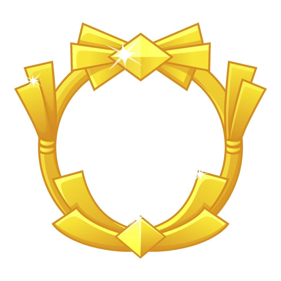 premio de marco de juego dorado, plantilla redonda de avatar para la interfaz de usuario del juego. vector