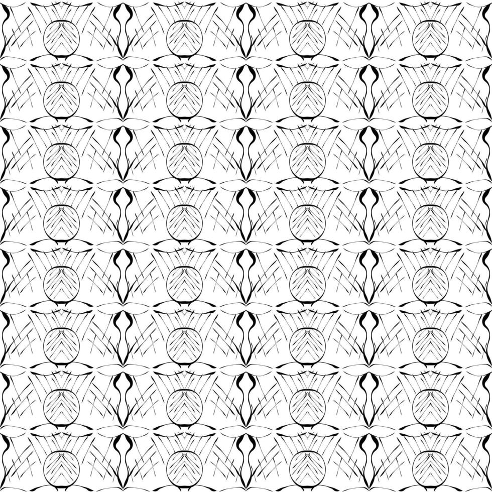 Abstract seamless pattern. Black and white background. vector