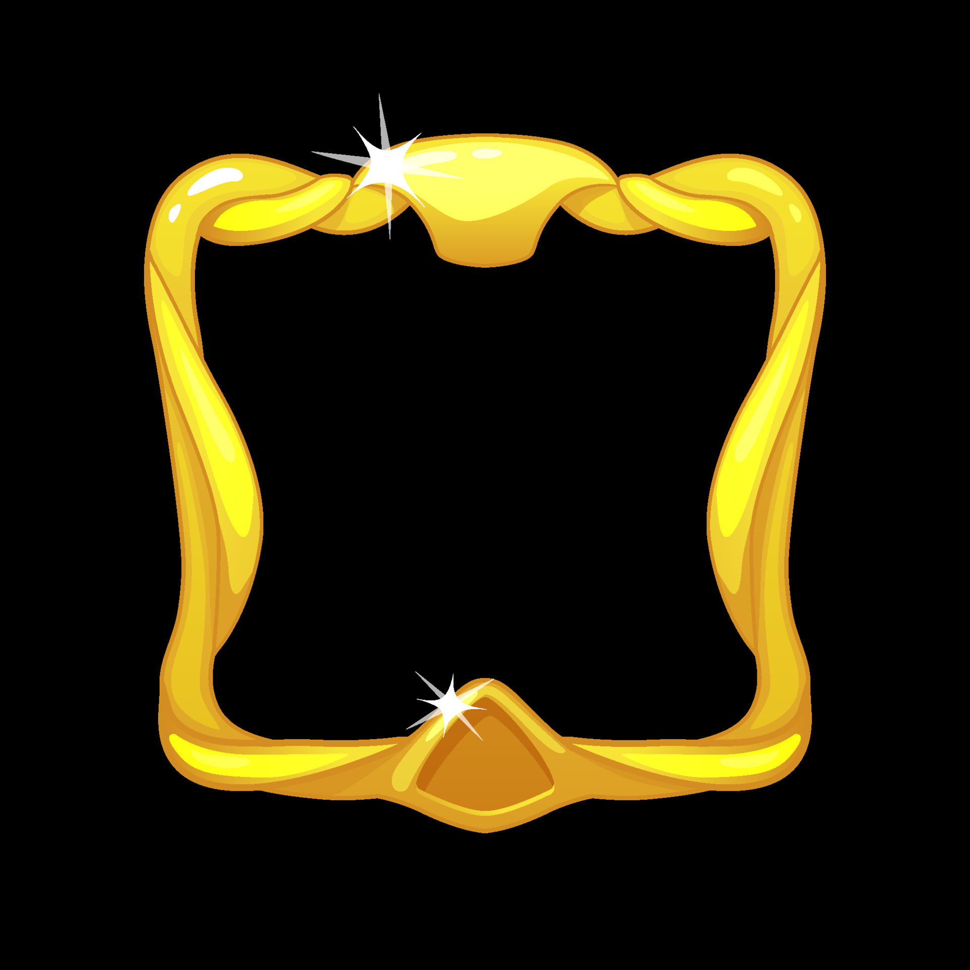 Gold frame avatar, royal square template for ui game. Vector