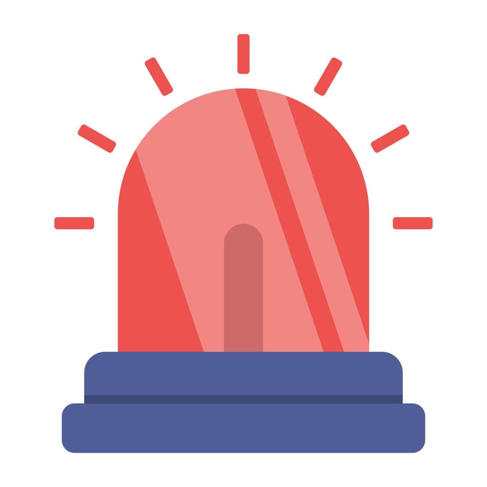 Revolving red light icon, vector design of siren