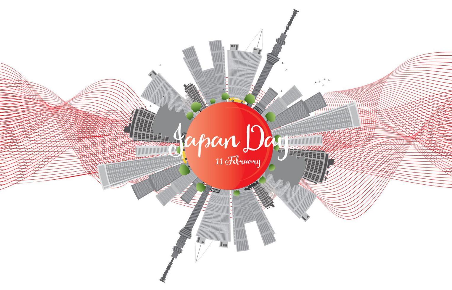 National Day of Japan 11 february. vector
