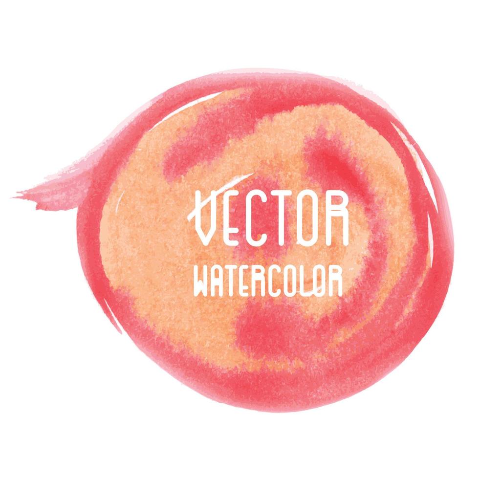 Red and Orange watercolor stain isolated on white background. vector