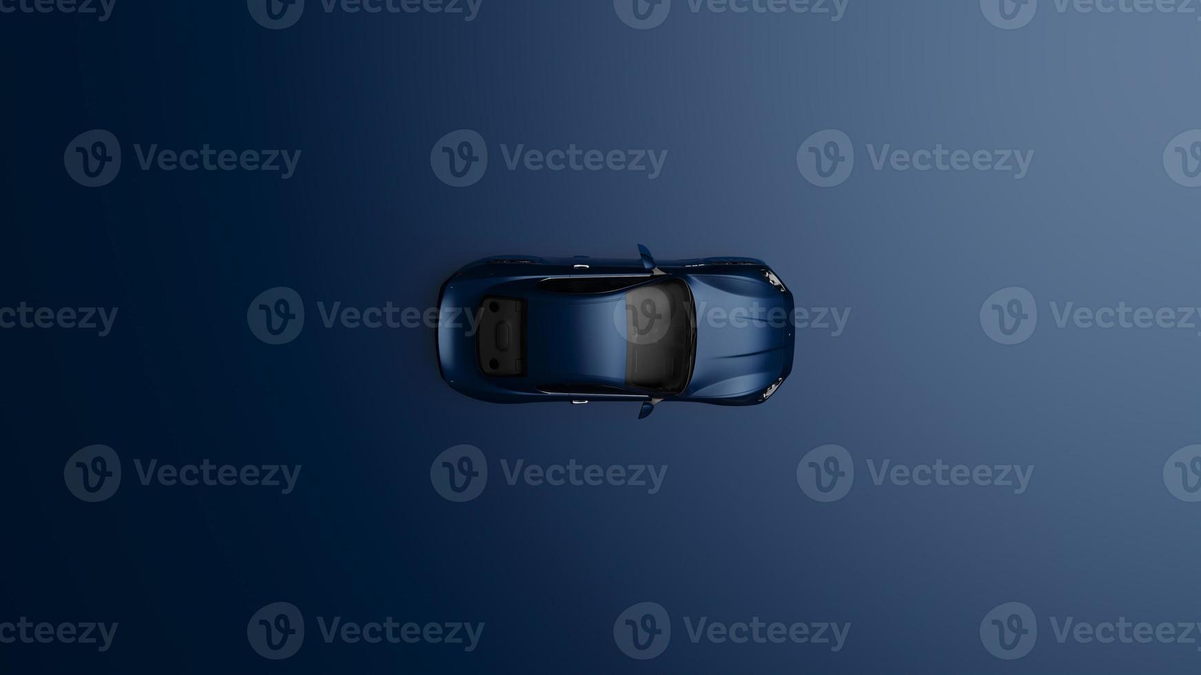 azul automático. Ilustración 3D de fragmentos de vehículos sobre un fondo azul. foto