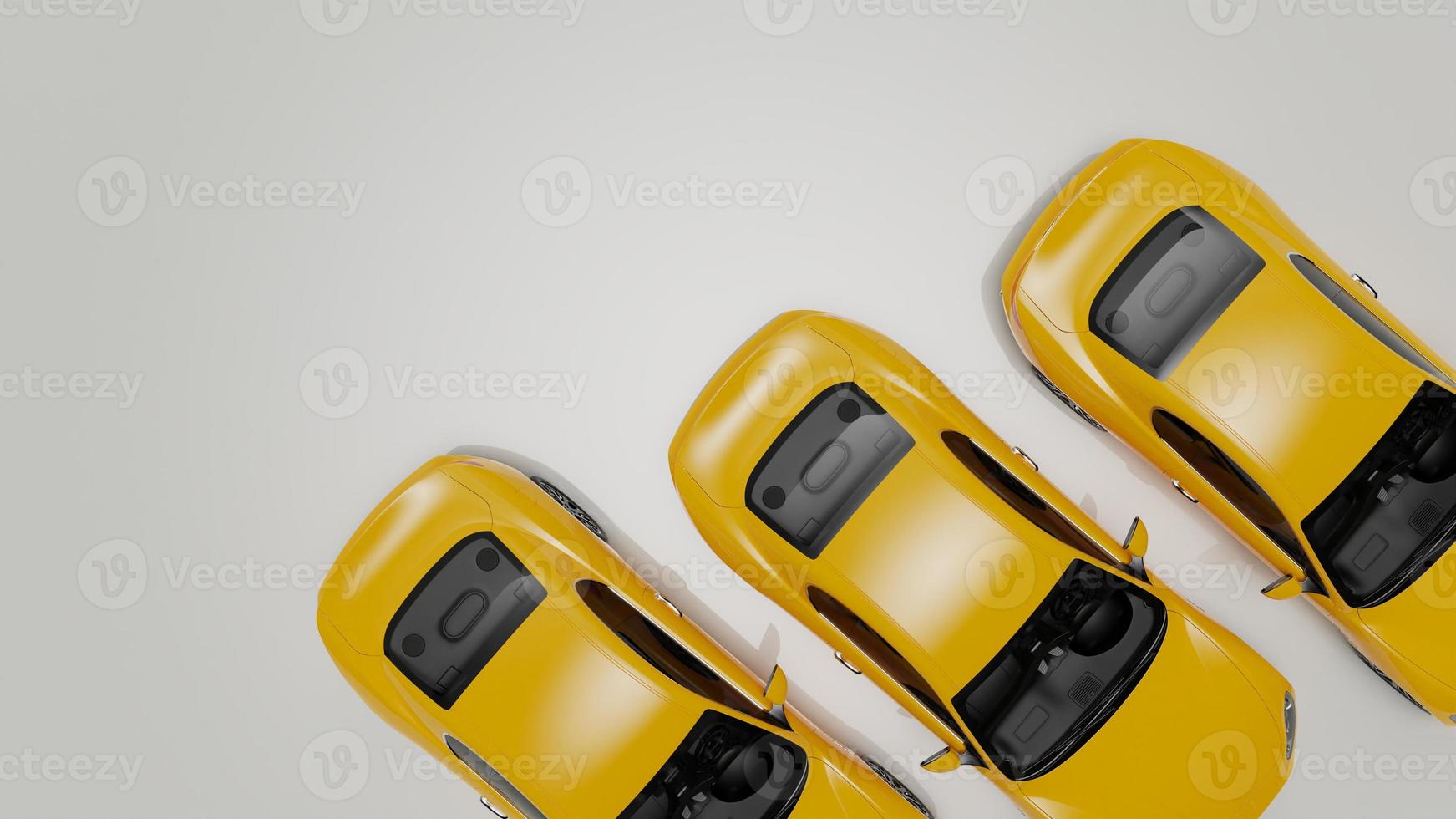 auto yellow. 3d illustration of fragments of vehicles on a white background. photo