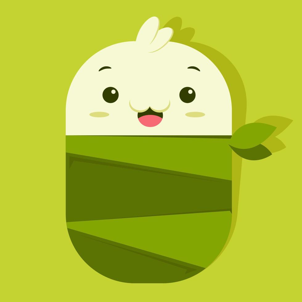 ilustración vectorial personaje de dibujos animados gráficos de lindo lemper en estilo de garabato kawaii. adecuado para la comida tradicional de indonesia. vector