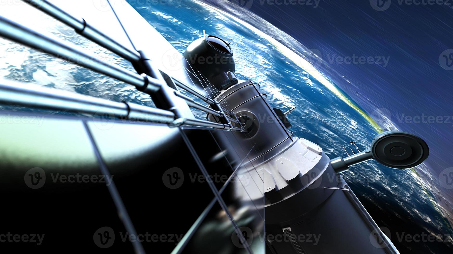 earth globe among space cosmos futuristic illustration photo