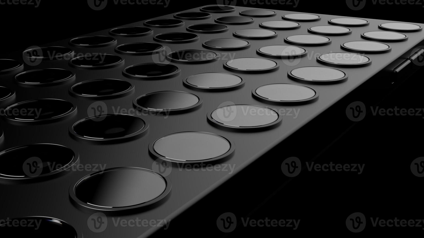 a lot of lenses on the back of the smartphone. alligoric illustration of the variety of cameras for mobile photography photo