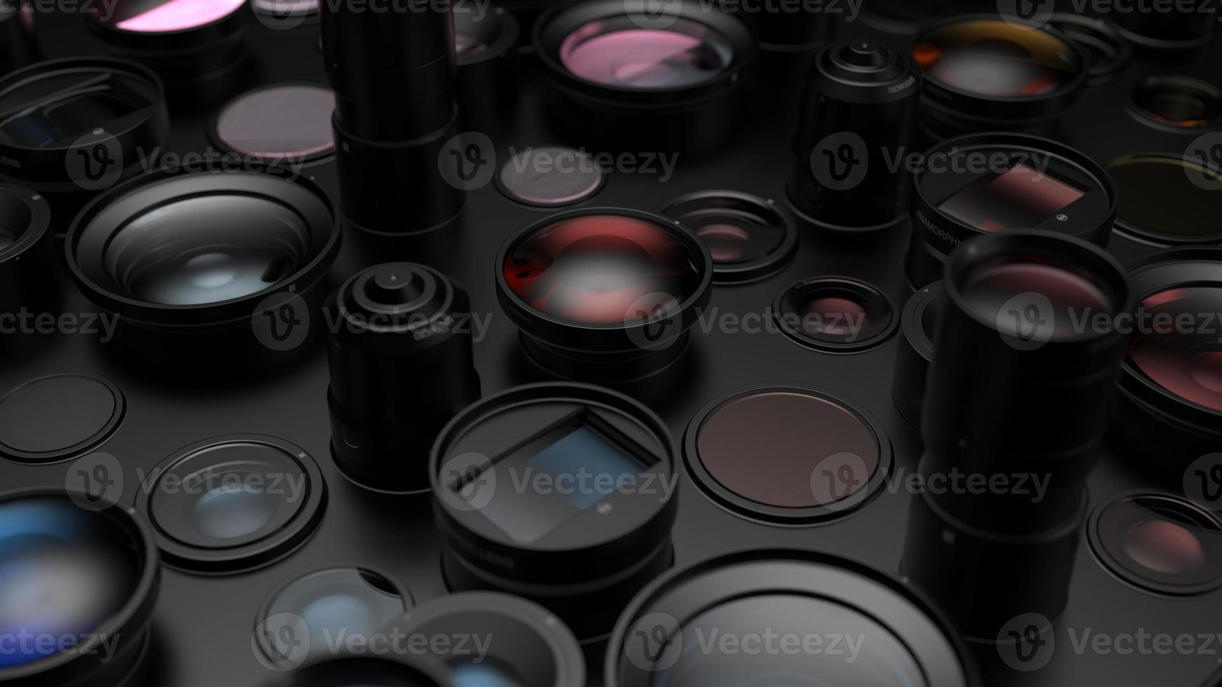 variety of lenses for cameras and phones photo