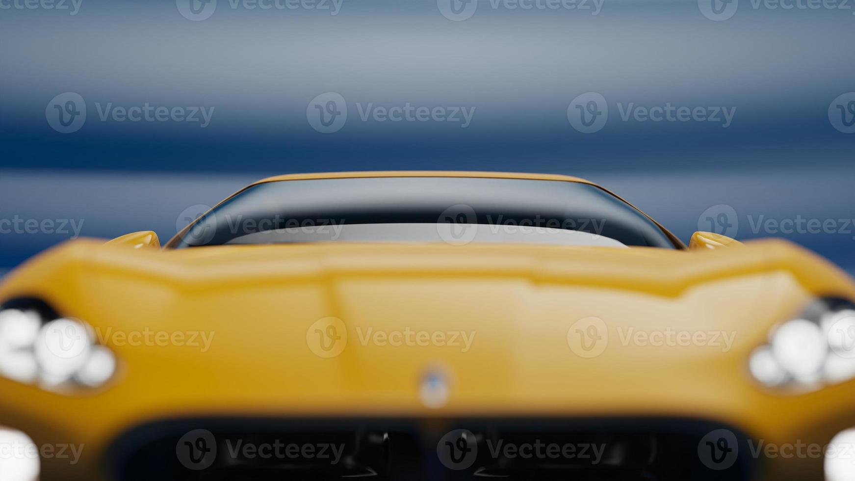 auto yellow. 3d illustration of fragments of vehicles on a blue uniform background. photo