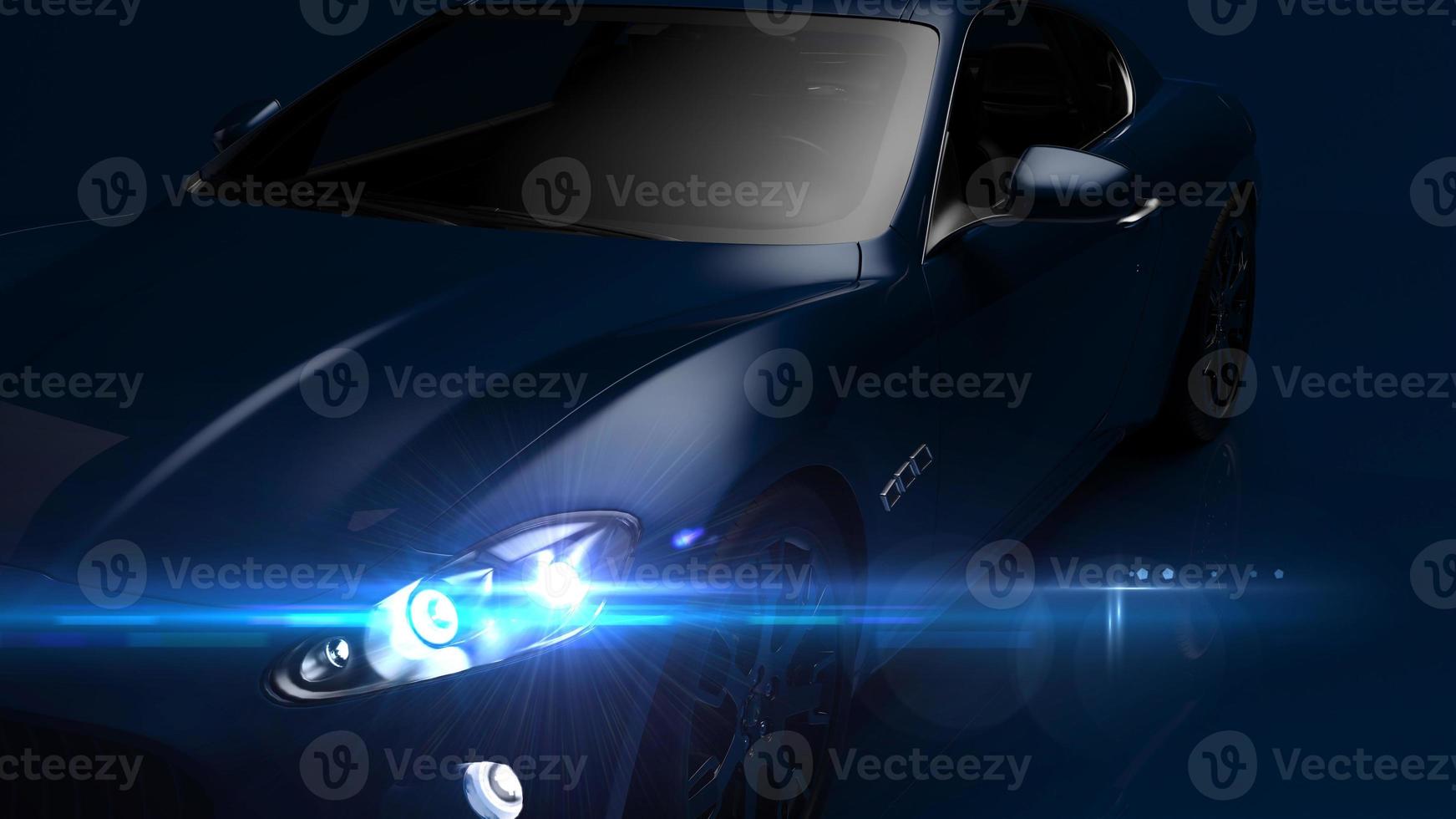 auto blue. 3d illustration of fragments of vehicles on a blue background. photo