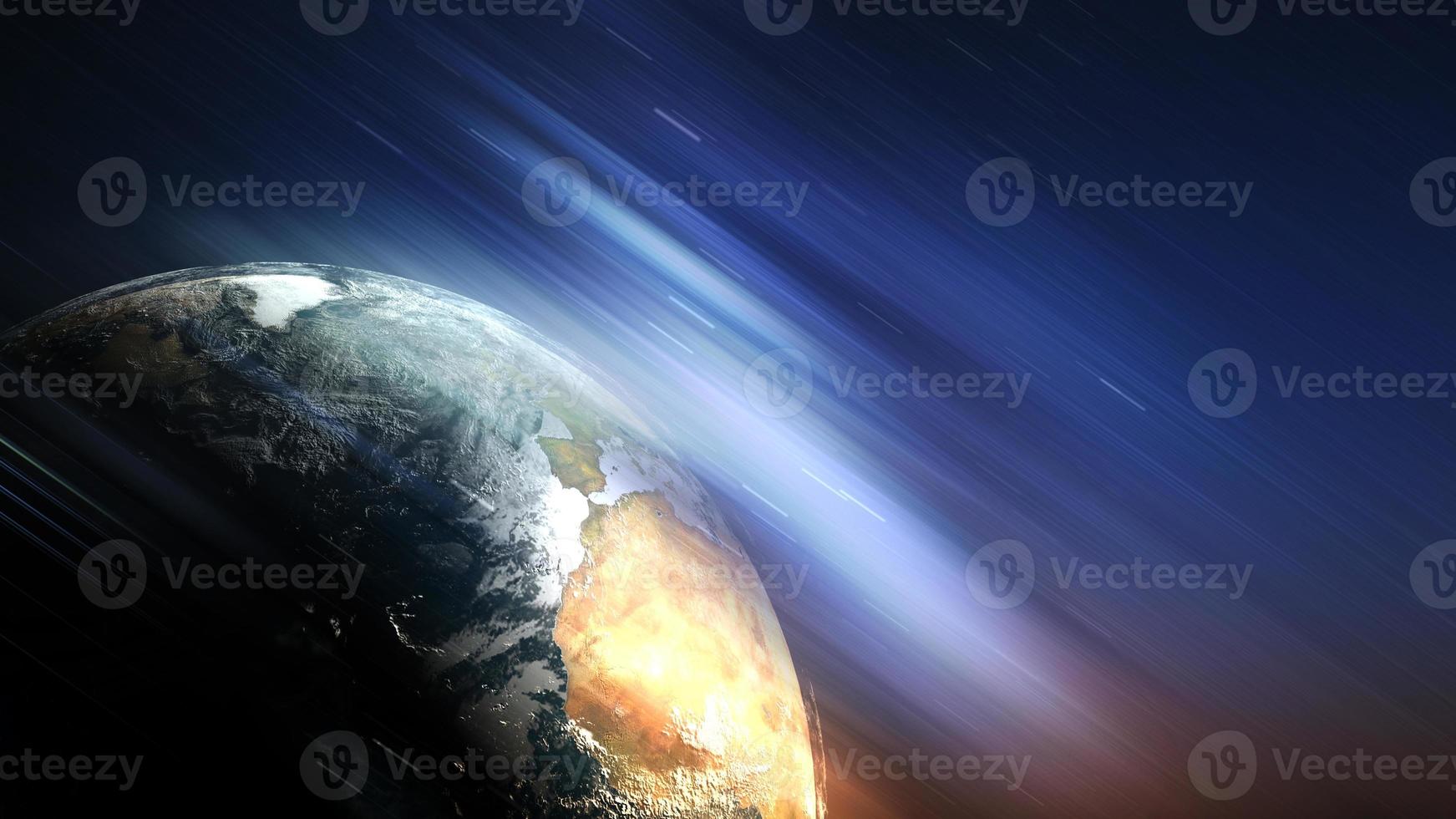 earth globe among space cosmos futuristic illustration photo