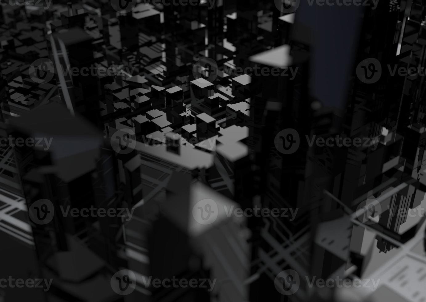 big city top view. illustration in casual graphic design. fragment hong kong 3d render photo