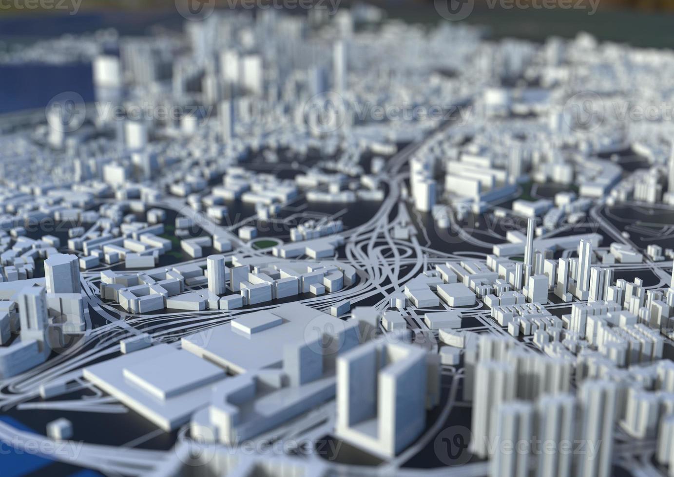 big city top view. illustration in casual graphic design. fragment hong kong 3d render photo