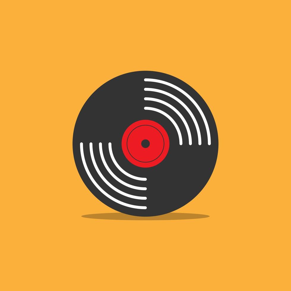 icono de vector de música de disco de vinilo.