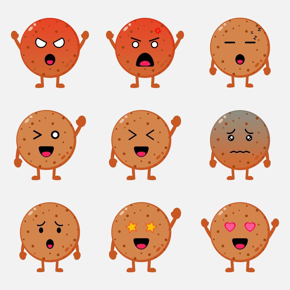 lindo personaje de dibujos animados de galletas. vector