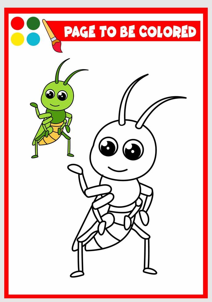 coloring book for kids.grasshopper vector