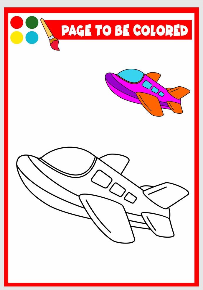 coloring book for kids. aircraft vector