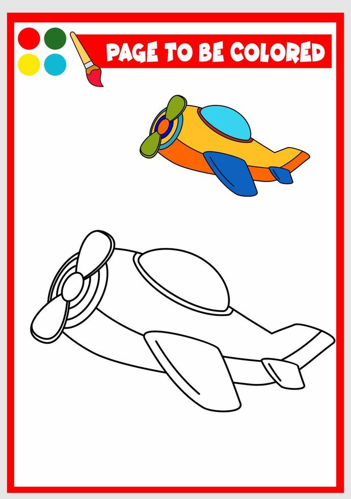 libro para colorear para niños. aeronave vector