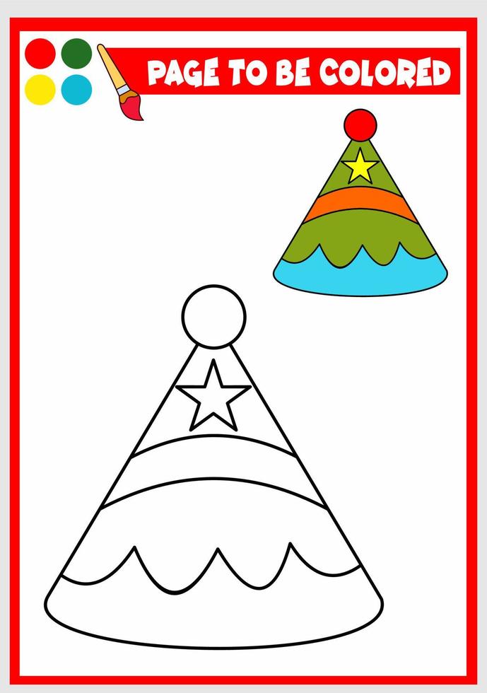 coloring book for kids. birthday hat vector