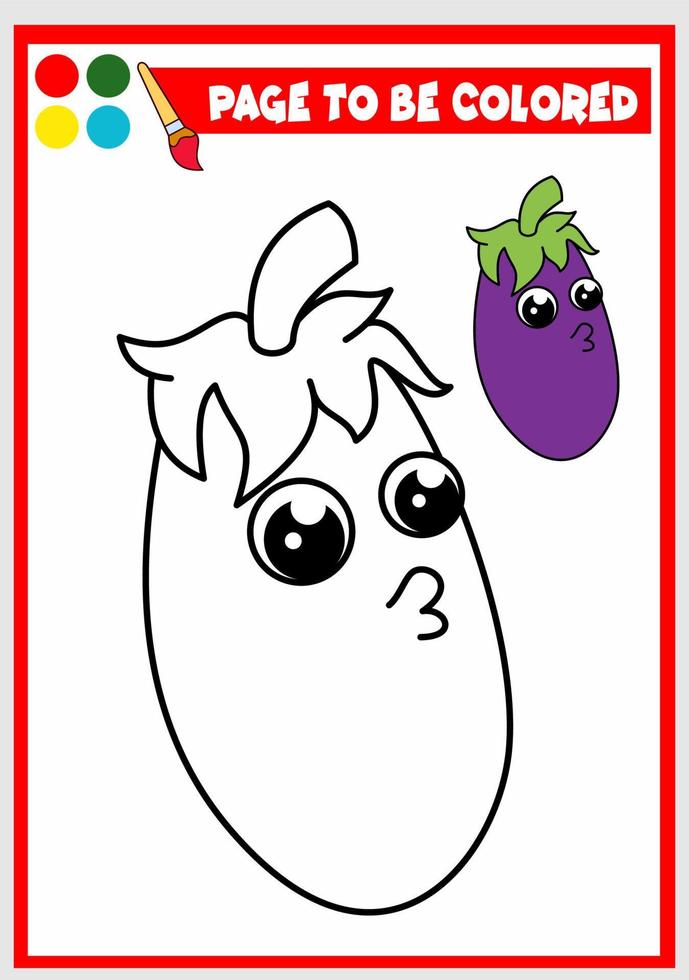 coloring book for kids. eggplant vector