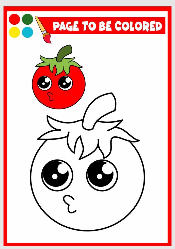 libro para colorear para niños. vector de tomate