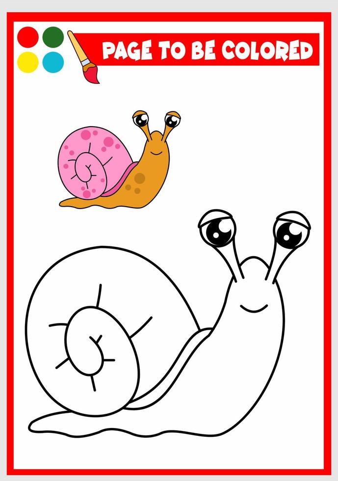 coloring book for kids. snail vector