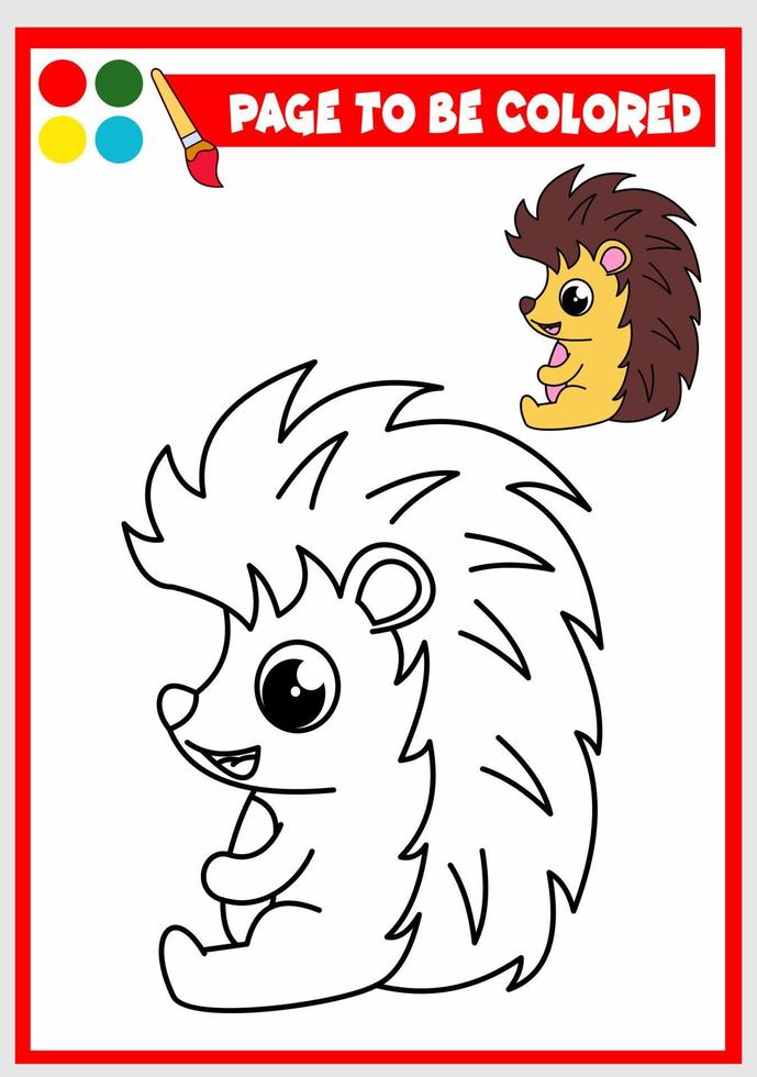 coloring book for kids. Porcupine vector