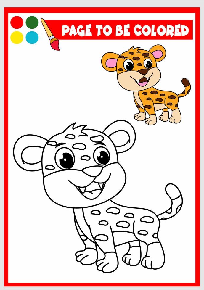 libro para colorear para niños. leopardo vector