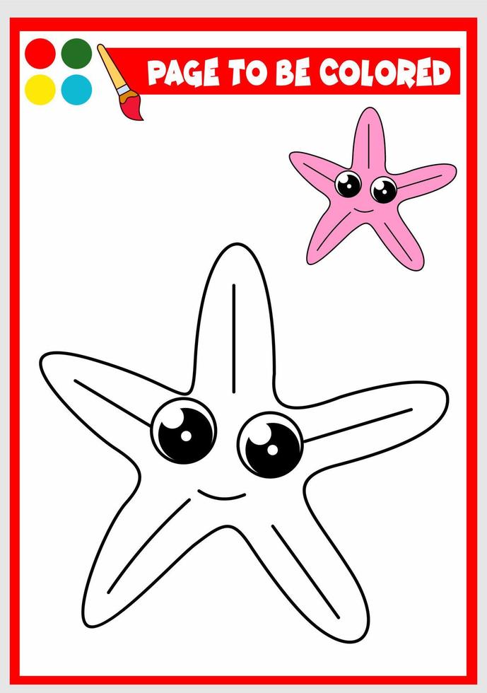coloring book for kids. starfish vector