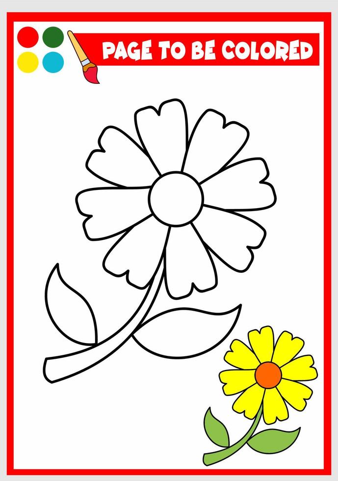 coloring book for kids. flower vector
