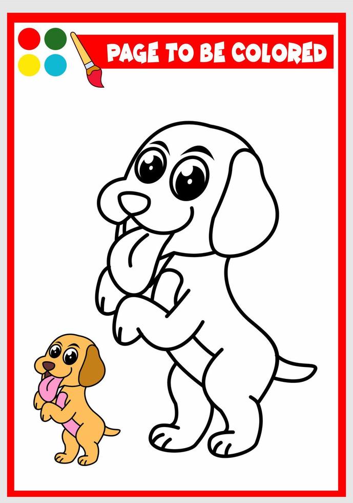 coloring book for kids. dog vector