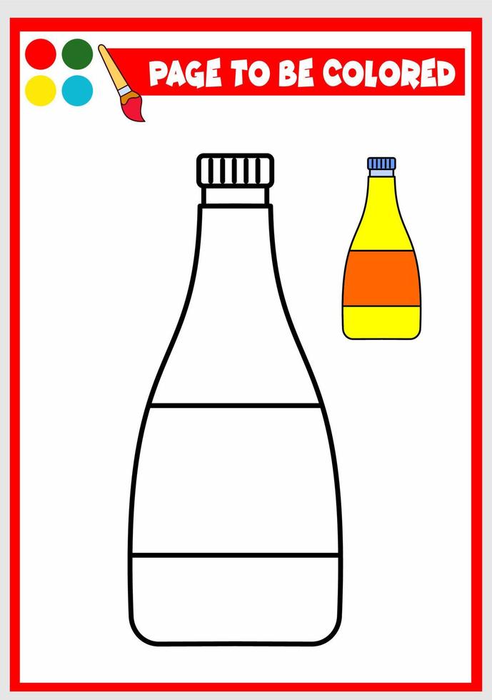 libro para colorear para niños. botella de bebida vector