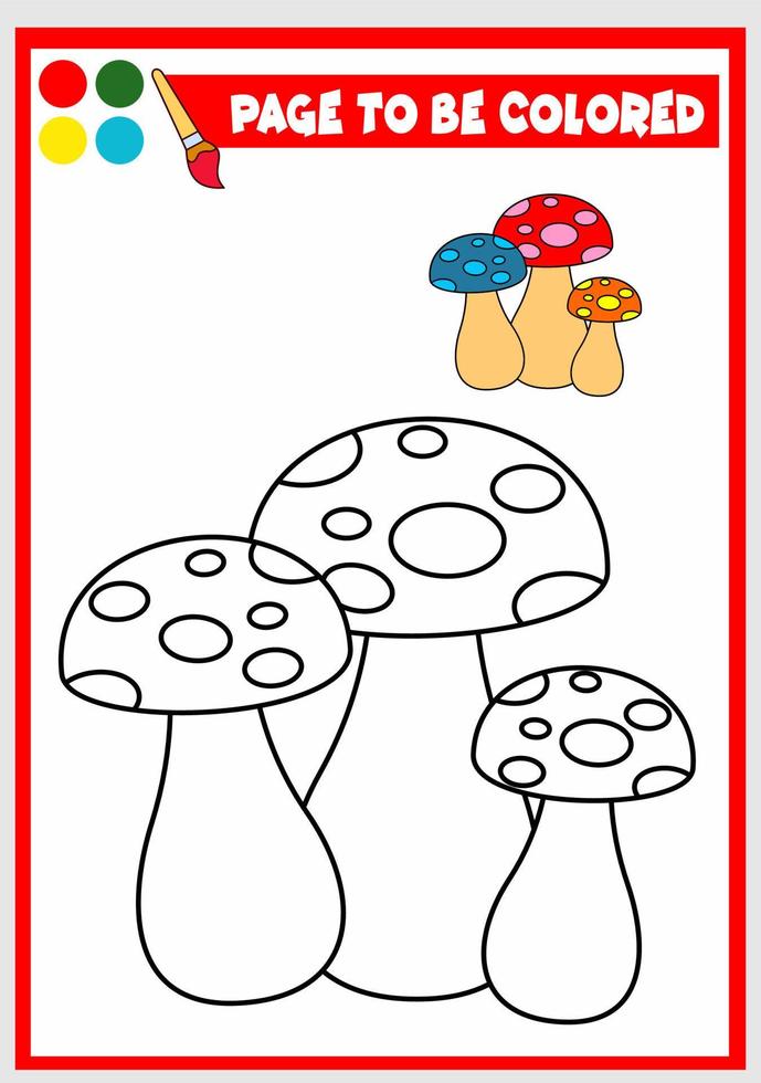 coloring book for kids. mushroom vector