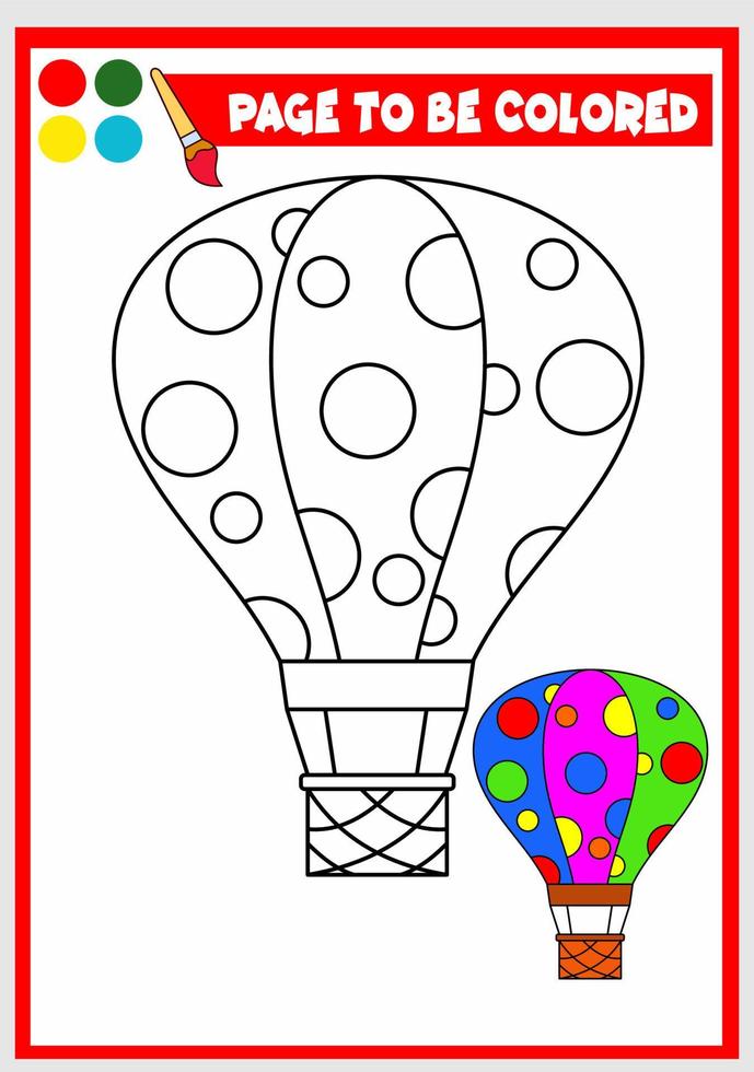 coloring book for kids. air balloon vector