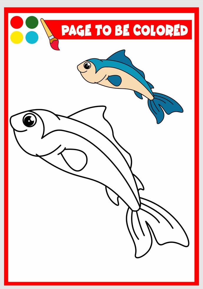 coloring book for kids. fish vector