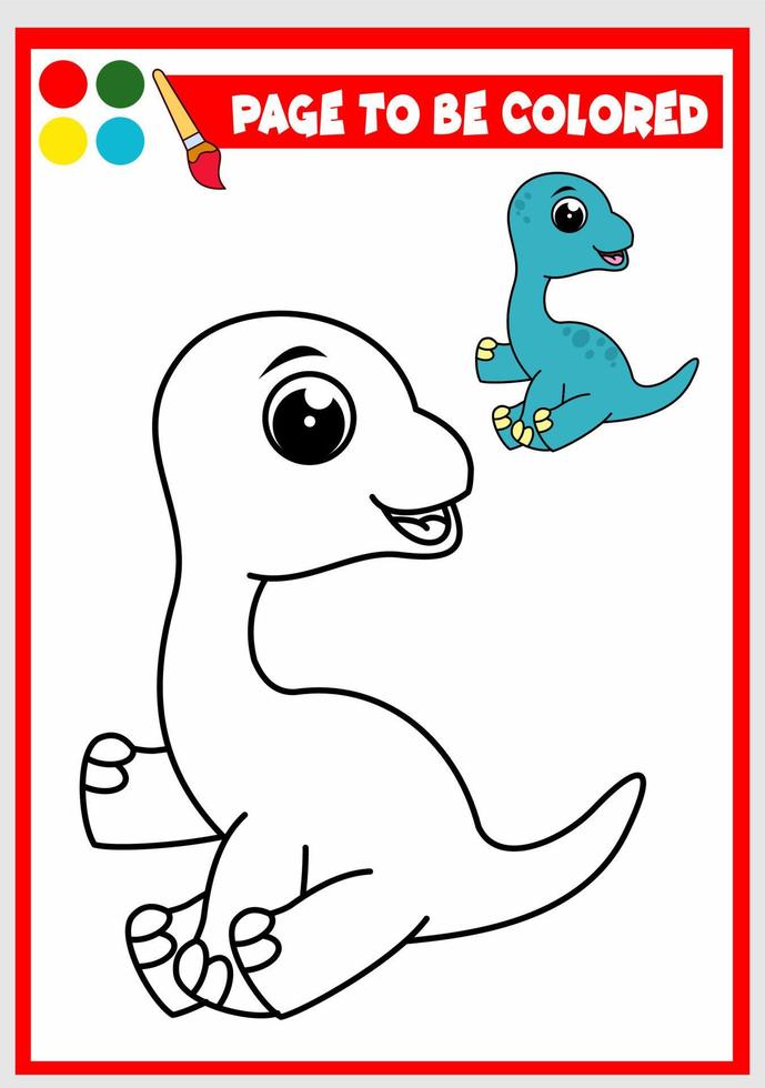 libro para colorear para niños. vector de dino lindo