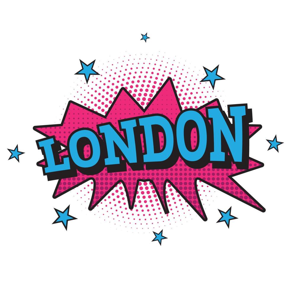 London. Comic Text in Pop Art Style. vector