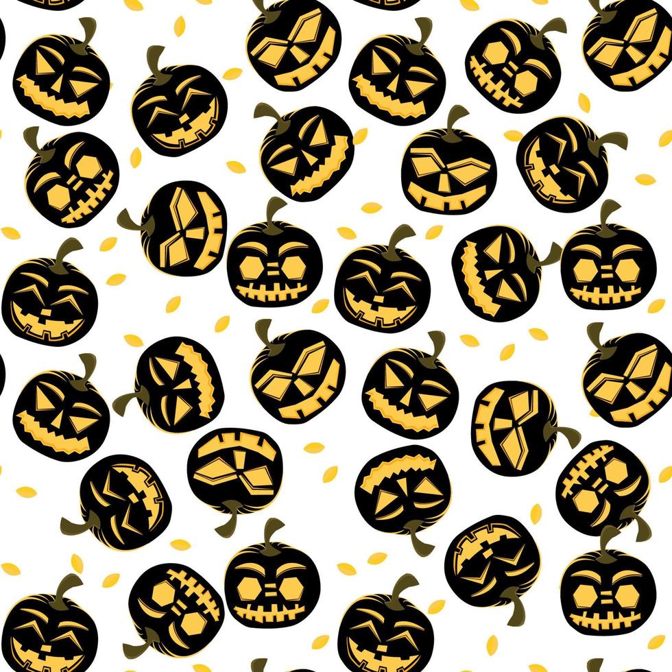 Seamless Pattern with Halloween Pumpkins. vector