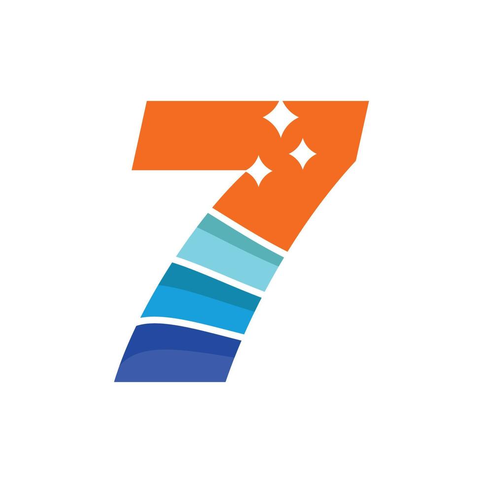 Wave Numeric 7 Logo vector