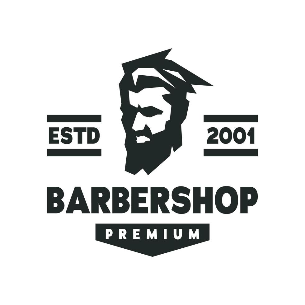 logotipo de la peluquería de caballeros vector