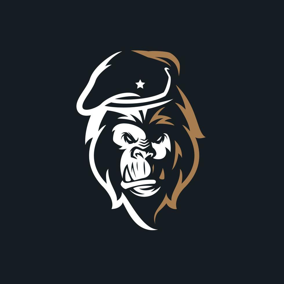 logotipo vintage de gorila vector